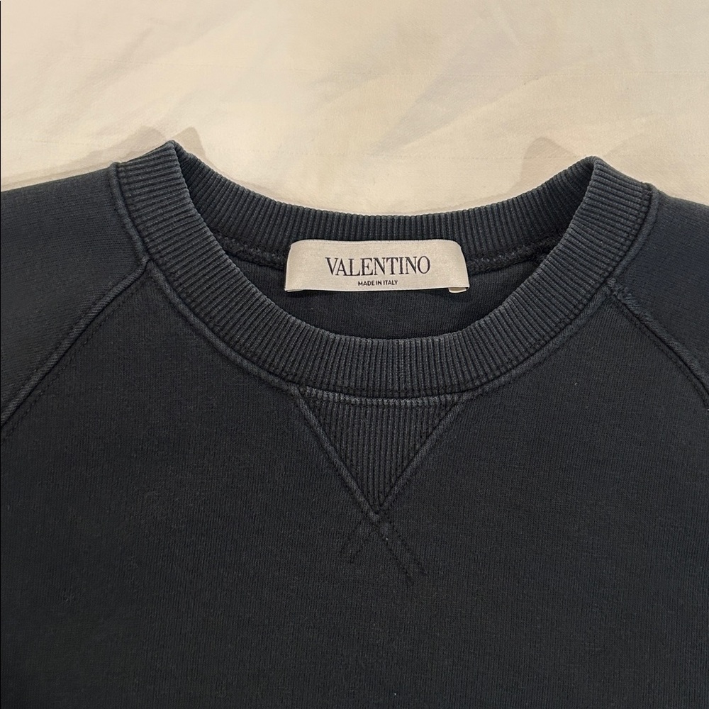 Valentino Navy Black Crewneck Sweatshirt - Picture 2 of 8